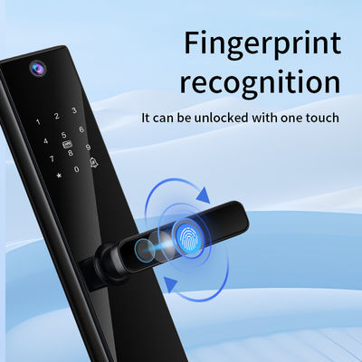 Qleung S819-2Max Smart Door Lock with Card Key Code Fingerprint Recognition Video Calling for Home Apartment for Wooden Door