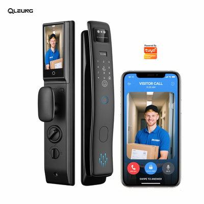 Qleung S958Max Remote Control Video Calling with 3D Face Palm Fingerprint Recognition Code Card Key Unlock Tuya Smart Home Door Lock