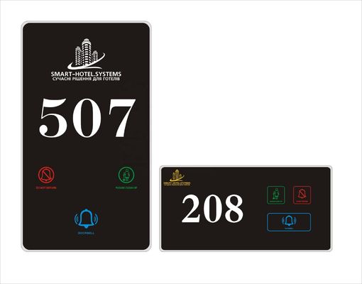 Hotel Electronic Doorplate with AC 220V Touch Control and 86 Bottom Box for Easy Installation
