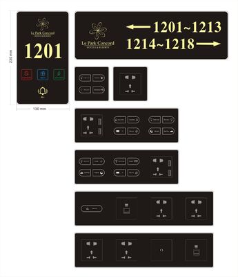 QL-E1 Hotel LED Doorplate Room Number Acrylic Customized Logo Touch Switch Hotel Doorplate With DND Switch