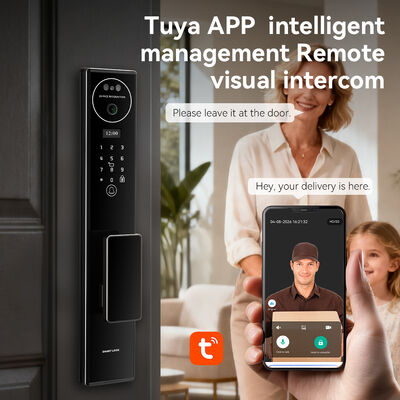 Advanced  3D Face Recognition S555 Smart Door Lock featuring CNC Process Aluminum Alloy construction Tuya Active Video Calling Smart Lock