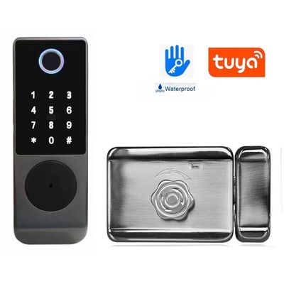 قفل درب هوشمند ضد آب Tuya TTlock اثر انگشت بدون کلید IC Card قفل درب دیجیتال