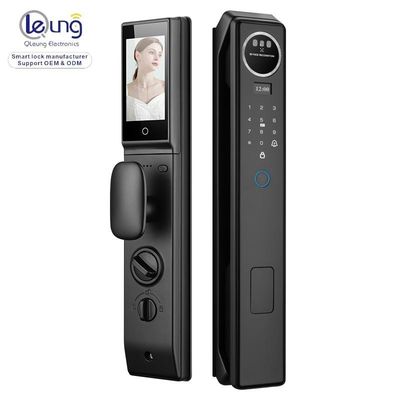 Qleung S959MAX چهره ويدئو با شماره شناسي اثر انگشت شناسايي کارت کليدي برنامه تويا کاملا اتوماتيك قفل درب هوشمند