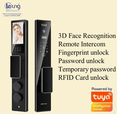 Qleung S555Max Face ID Video Intercom شناسايي اثر انگشت کارت کليد کد تويا App کنترل از راه دور قفل درب هوشمند