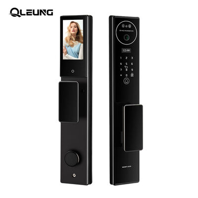 قفل هوشمند تمام اتوماتیک Qleung S555 با تماس تصویری فعال از طریق اپلیکیشن تویا قفل درب خانه هوشمند